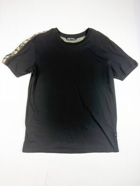 Sunrise Kingdom Black Crewneck T-Shirt with Camo Shoulder Trim Medium
